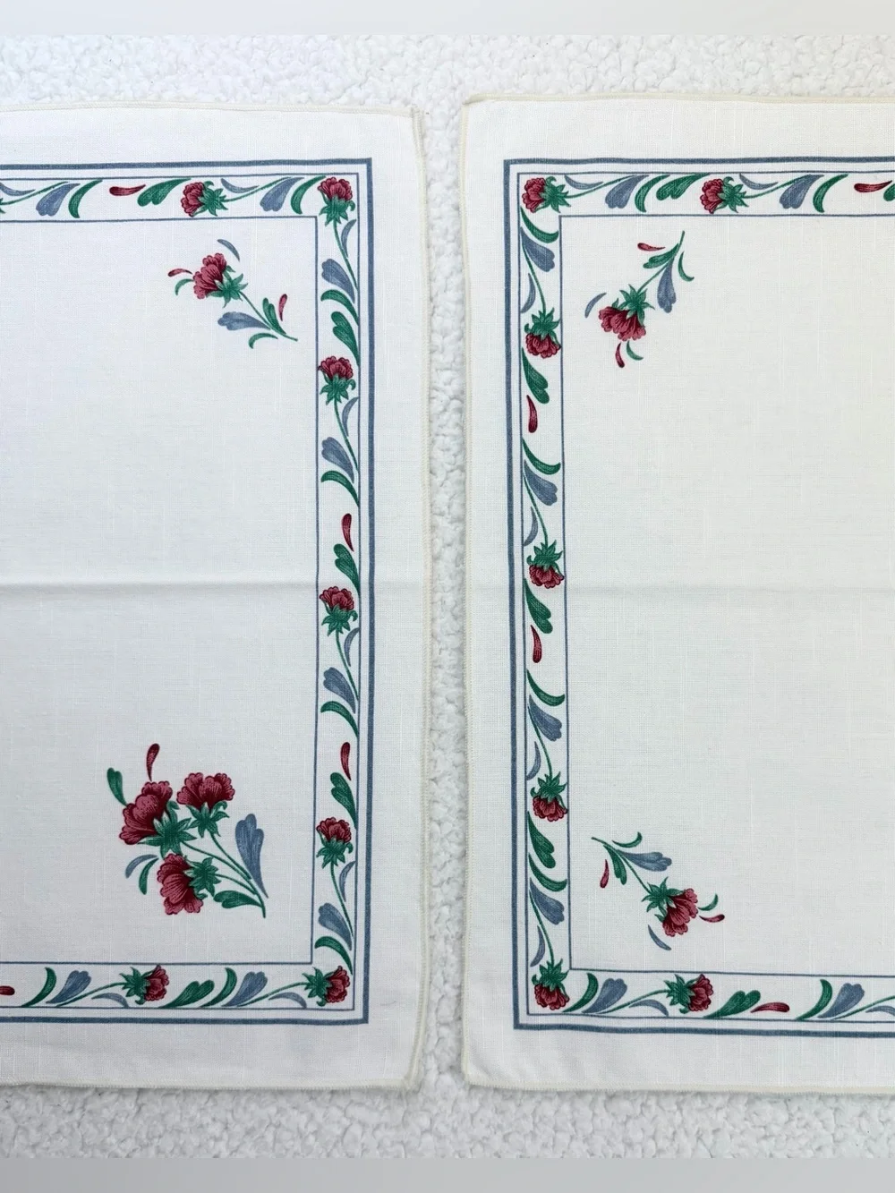 (VTG) LENOX LINENS BY SUNWEAVE • 1989 Floral Cloth Napkins, Set of 2